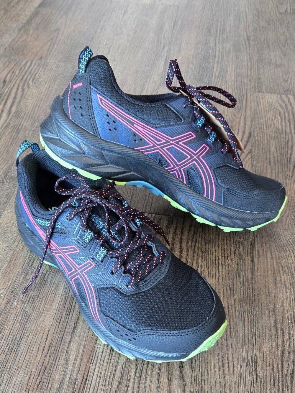 NEW Asics Black Hot Pink Gel Venture 9 Trail Running Shoes Size 8.5